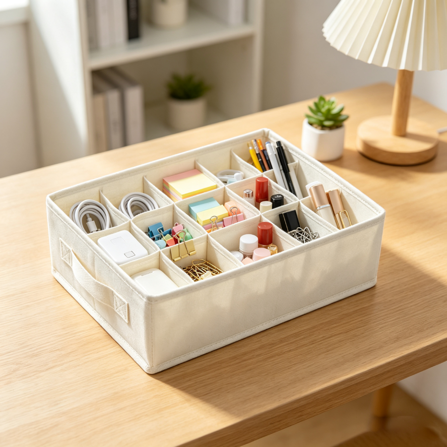 18-Grid Beige Storage Organizer