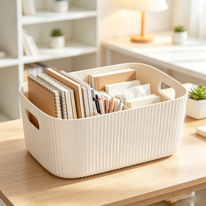 Large Cream Yellow Storage Organizer