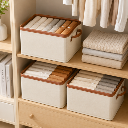 Foldable Fabric Clothing Storage Box for Home Use