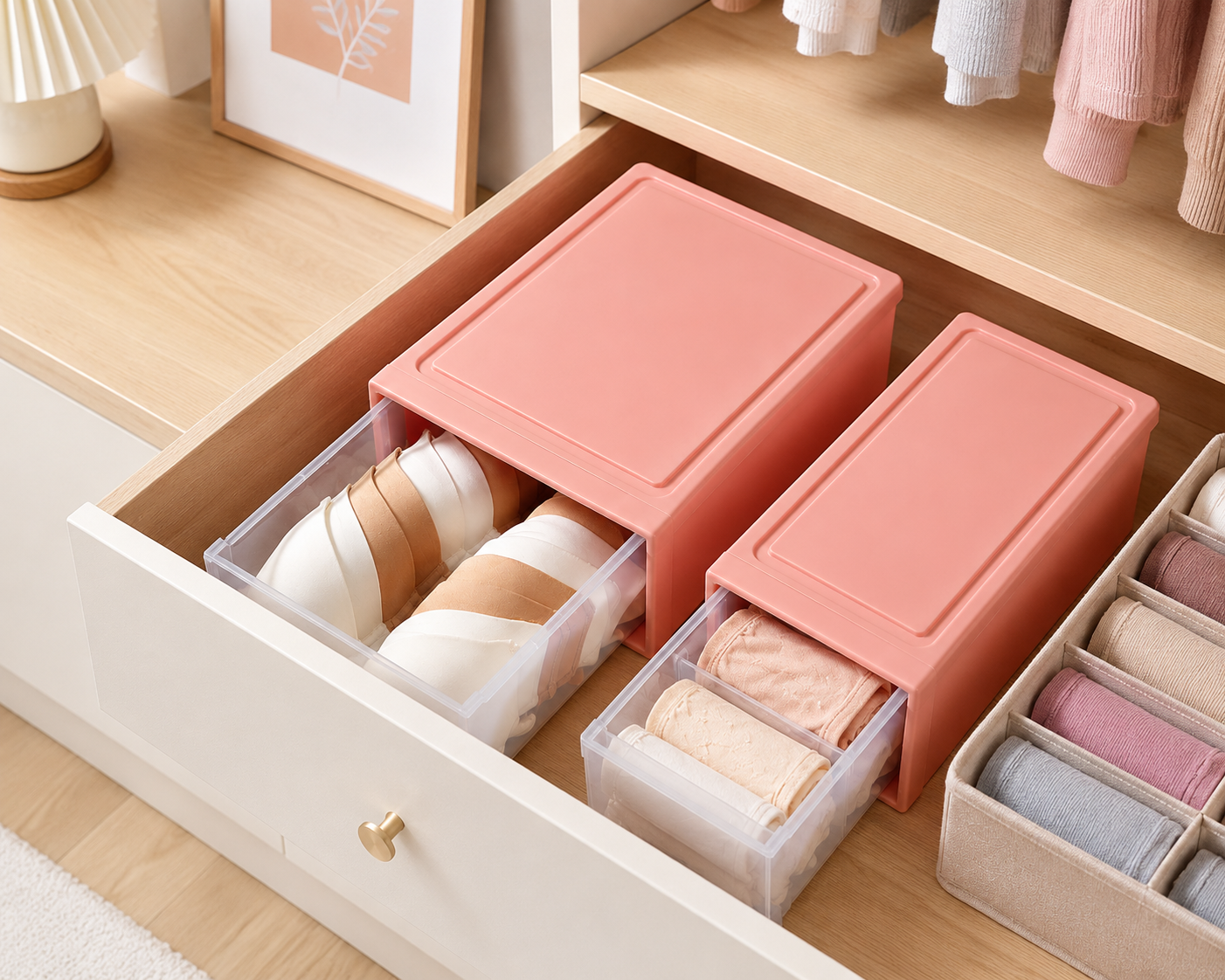 Large Pink Drawer Storage Box.