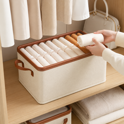 Foldable Fabric Clothing Storage Box for Home Use