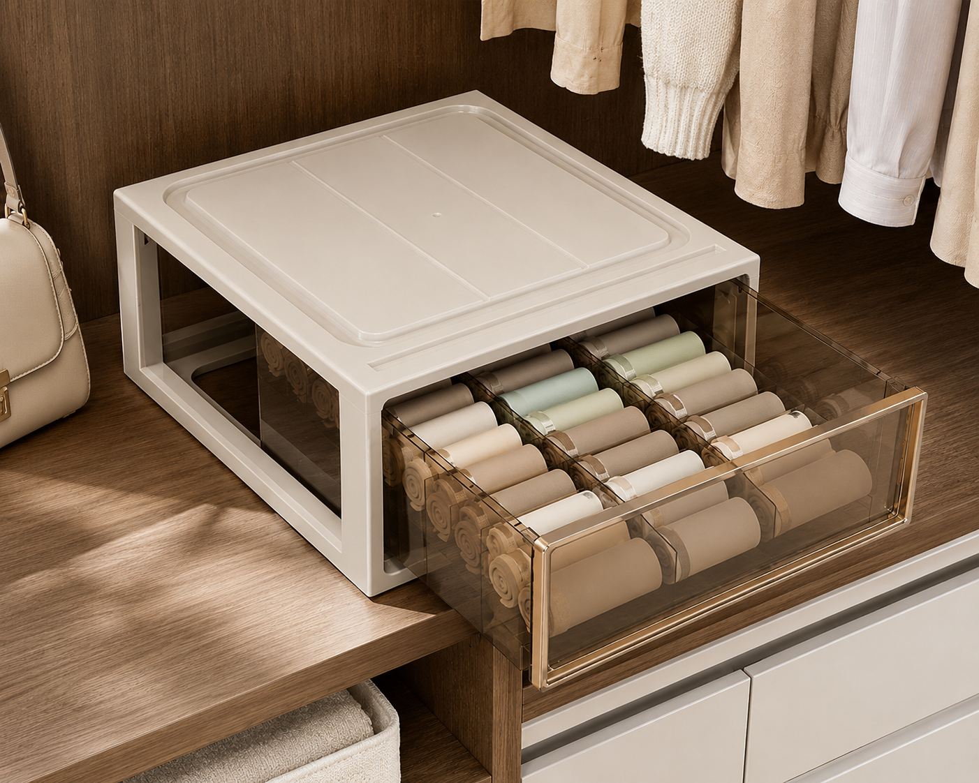 Luxury Tea Brown Underwear Storage Box