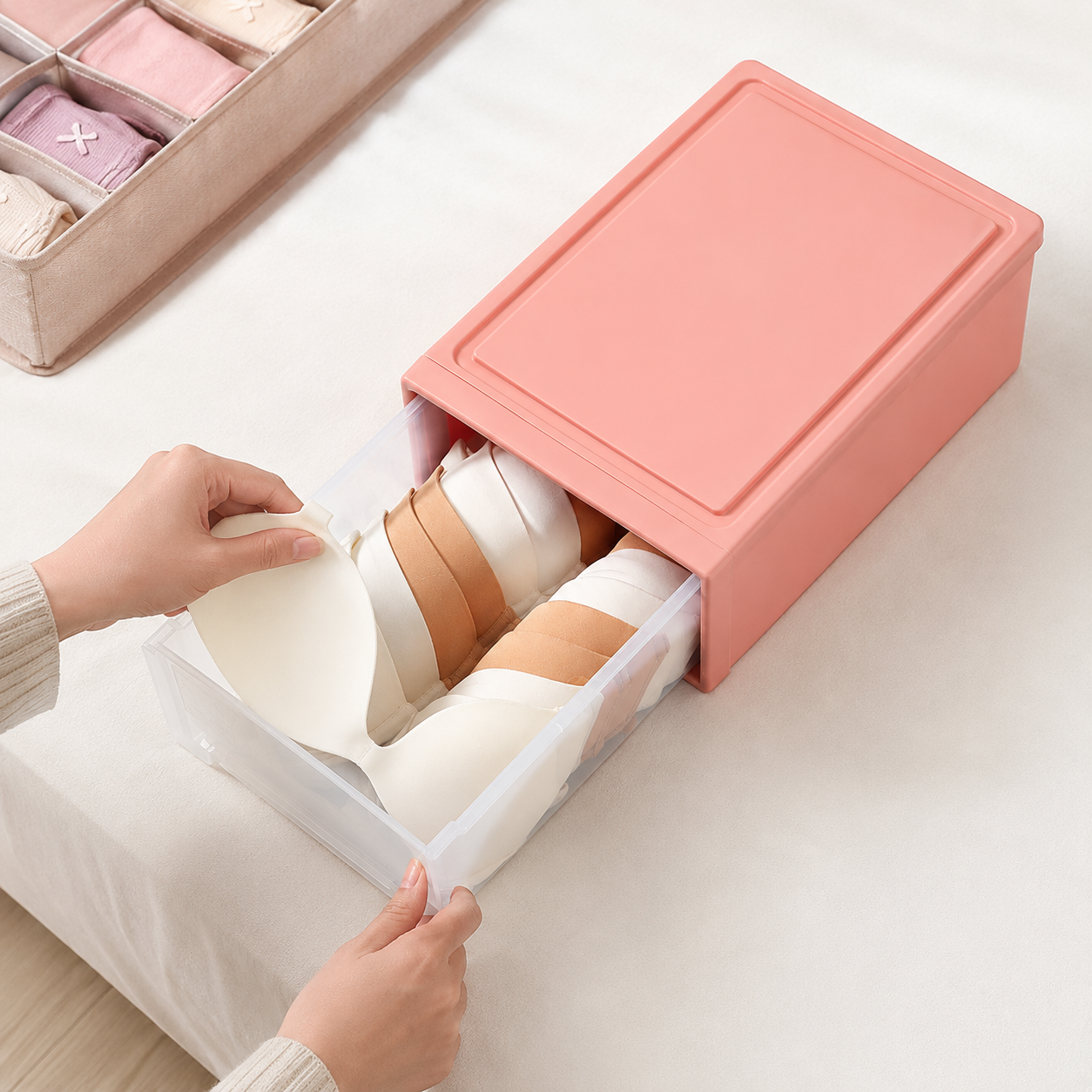 Large Pink Drawer Storage Box.