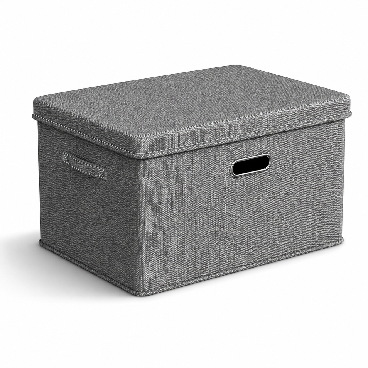 Gray Foldable Storage Box with Lid